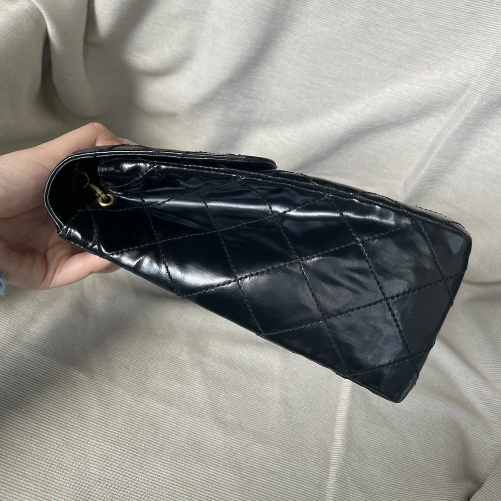 CHANEL Black Quilted Bag with Gold Chain - Picture 3 of 16